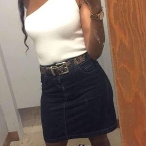 Denim pencil skirt